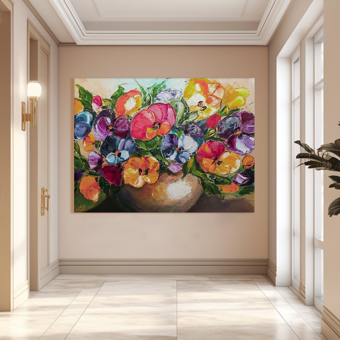 PAPER PLANE DESIGN Canvas Floral Wall Art: A Symphony of Nature's Elegance Large Size Canvas Framed Paintings For Living Room, Office, Home Decor. (FLWA07)