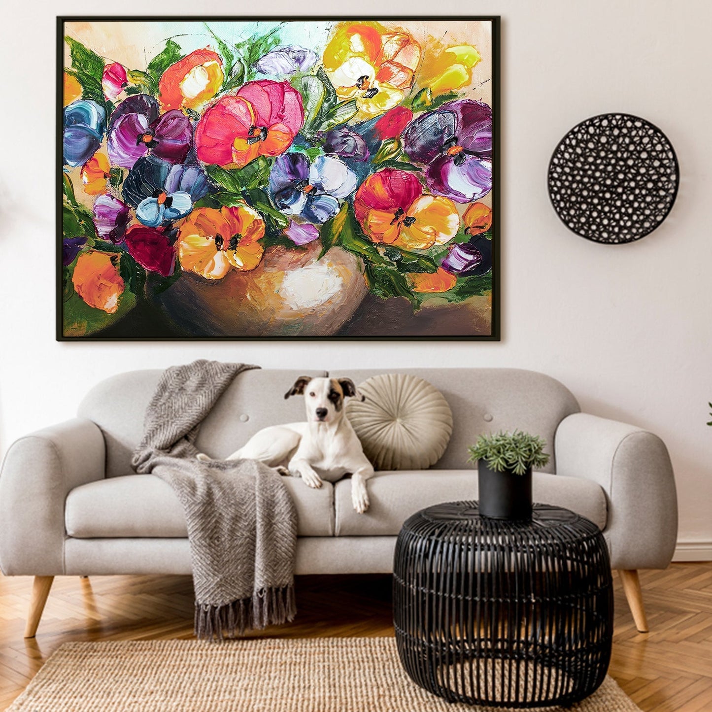 PAPER PLANE DESIGN Canvas Floral Wall Art: A Symphony of Nature's Elegance Large Size Canvas Framed Paintings For Living Room, Office, Home Decor. (FLWA07)