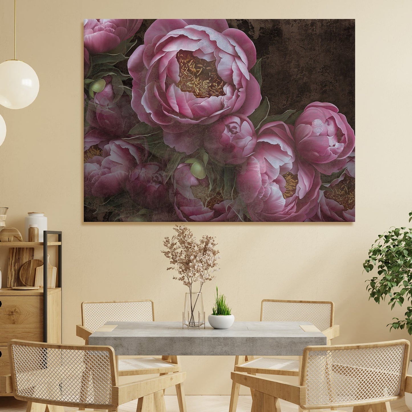 Pink Lotus Canvas Wall Art painting