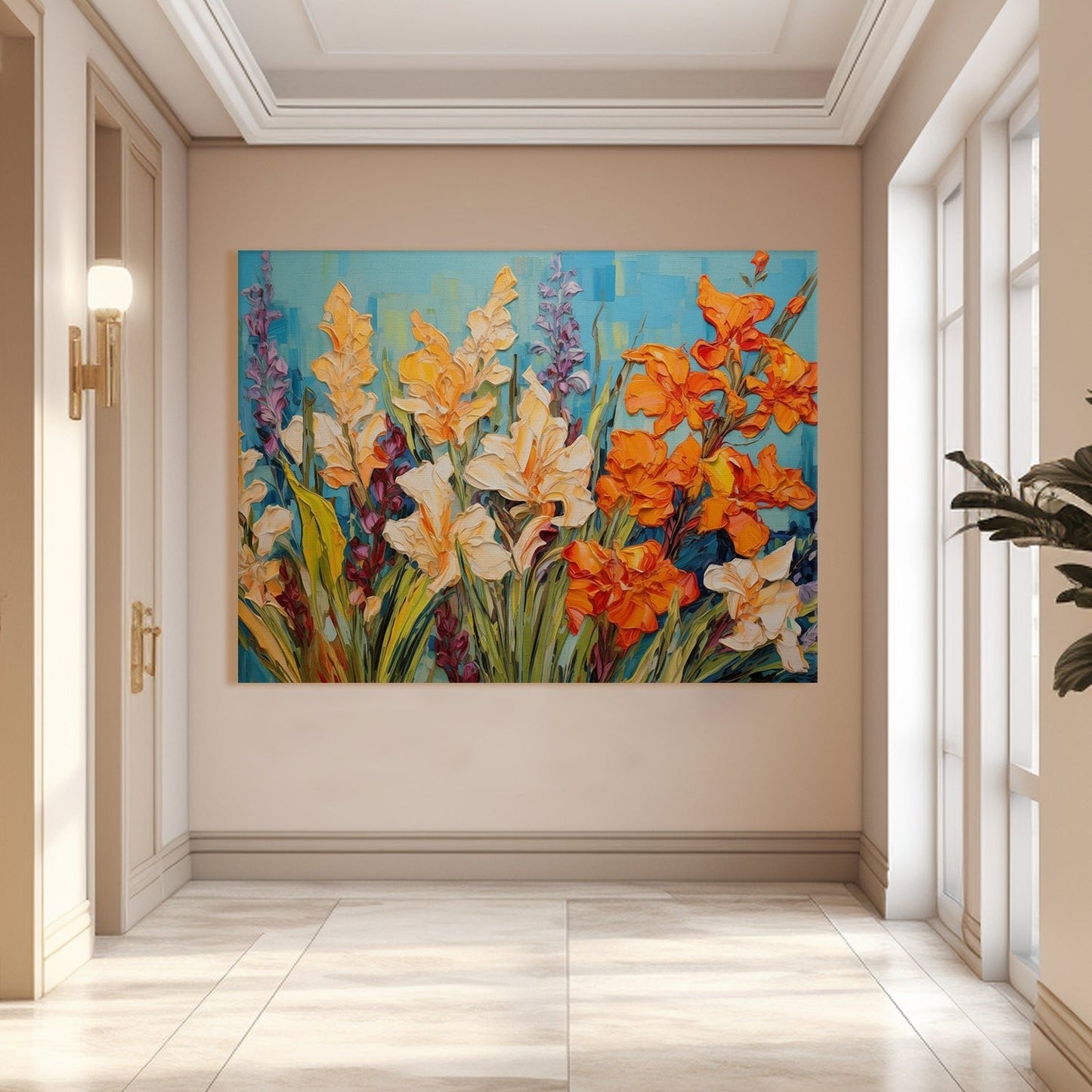 PAPER PLANE DESIGN Canvas Floral Wall Art: A Symphony of Nature's Elegance Large Size Canvas Framed Paintings For Living Room, Office, Home Decor. (FLWA12)