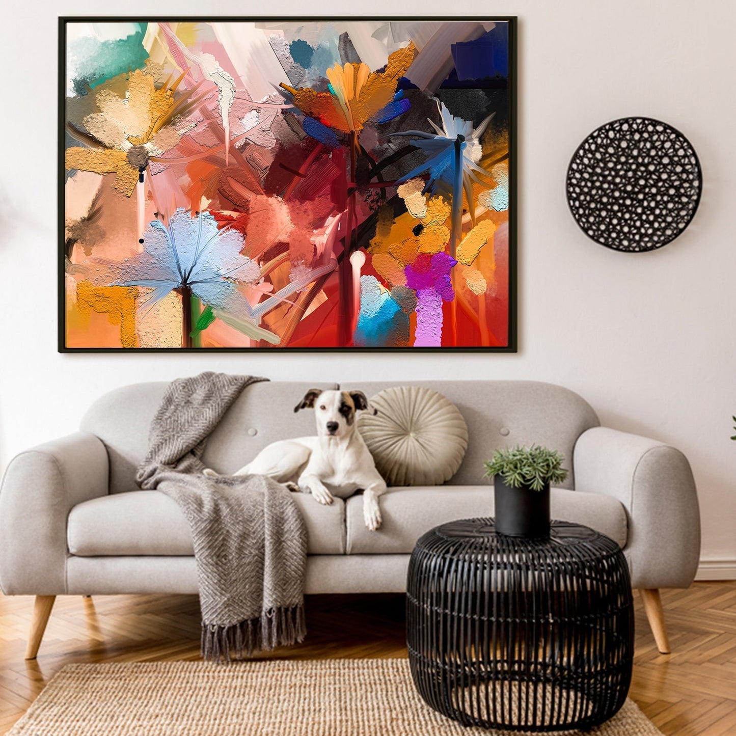 PAPER PLANE DESIGN Canvas Floral Wall Art: A Symphony of Nature's Elegance Large Size Canvas Framed Paintings For Living Room, Office, Home Decor. (FLWA13)