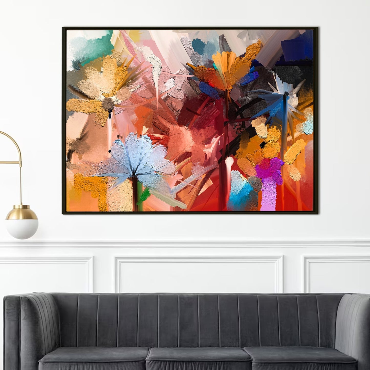 PAPER PLANE DESIGN Canvas Floral Wall Art: A Symphony of Nature's Elegance Large Size Canvas Framed Paintings For Living Room, Office, Home Decor. (FLWA13)