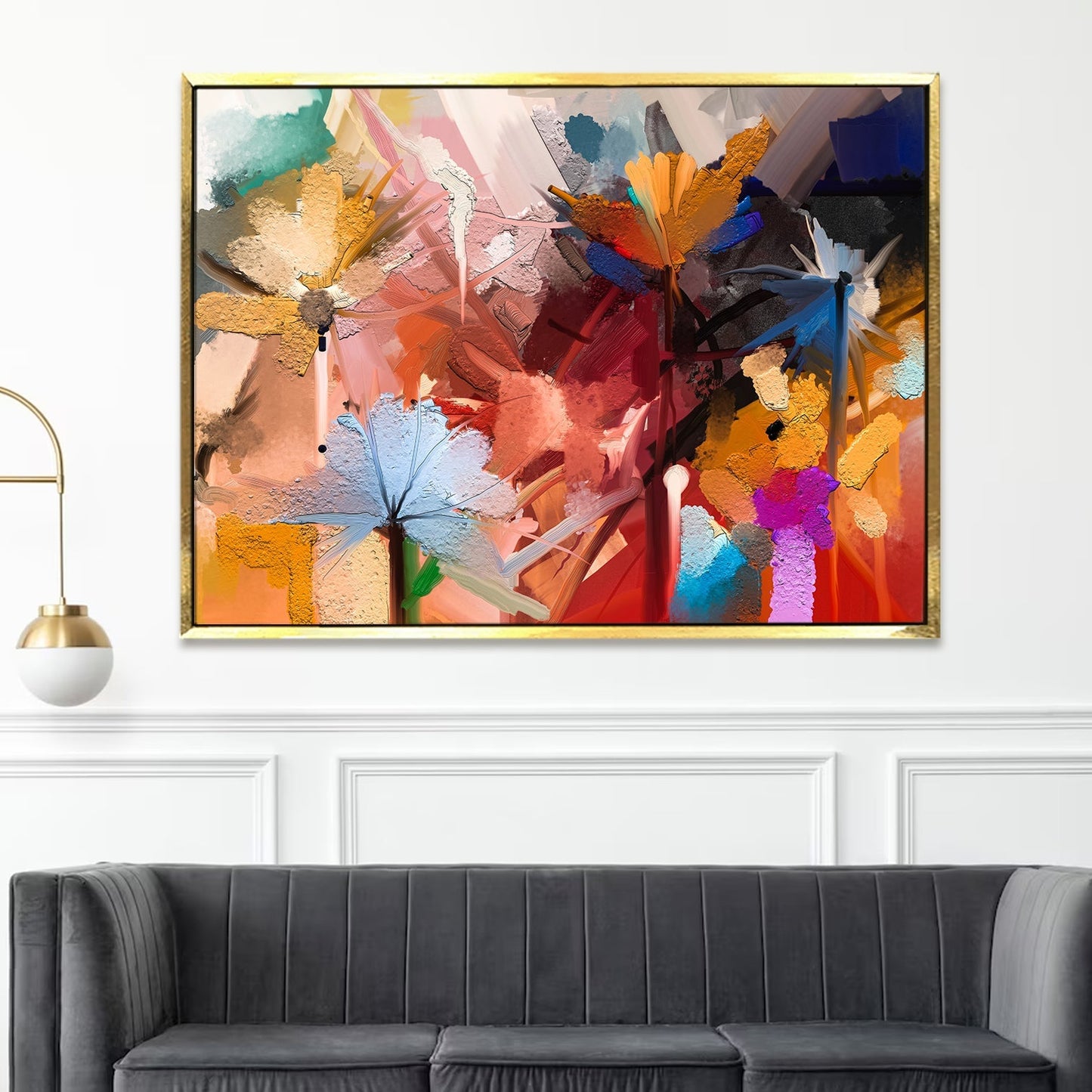 PAPER PLANE DESIGN Canvas Floral Wall Art: A Symphony of Nature's Elegance Large Size Canvas Framed Paintings For Living Room, Office, Home Decor. (FLWA13)