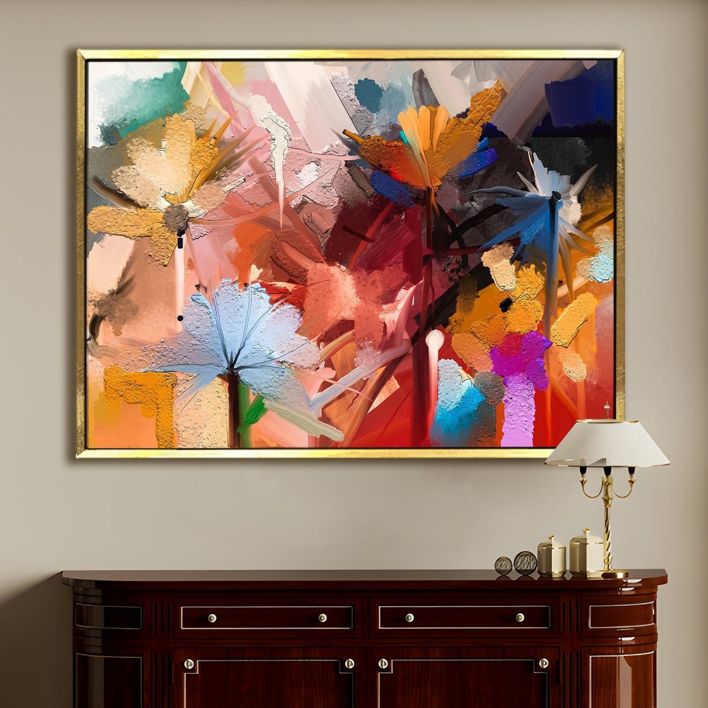 PAPER PLANE DESIGN Canvas Floral Wall Art: A Symphony of Nature's Elegance Large Size Canvas Framed Paintings For Living Room, Office, Home Decor. (FLWA13)