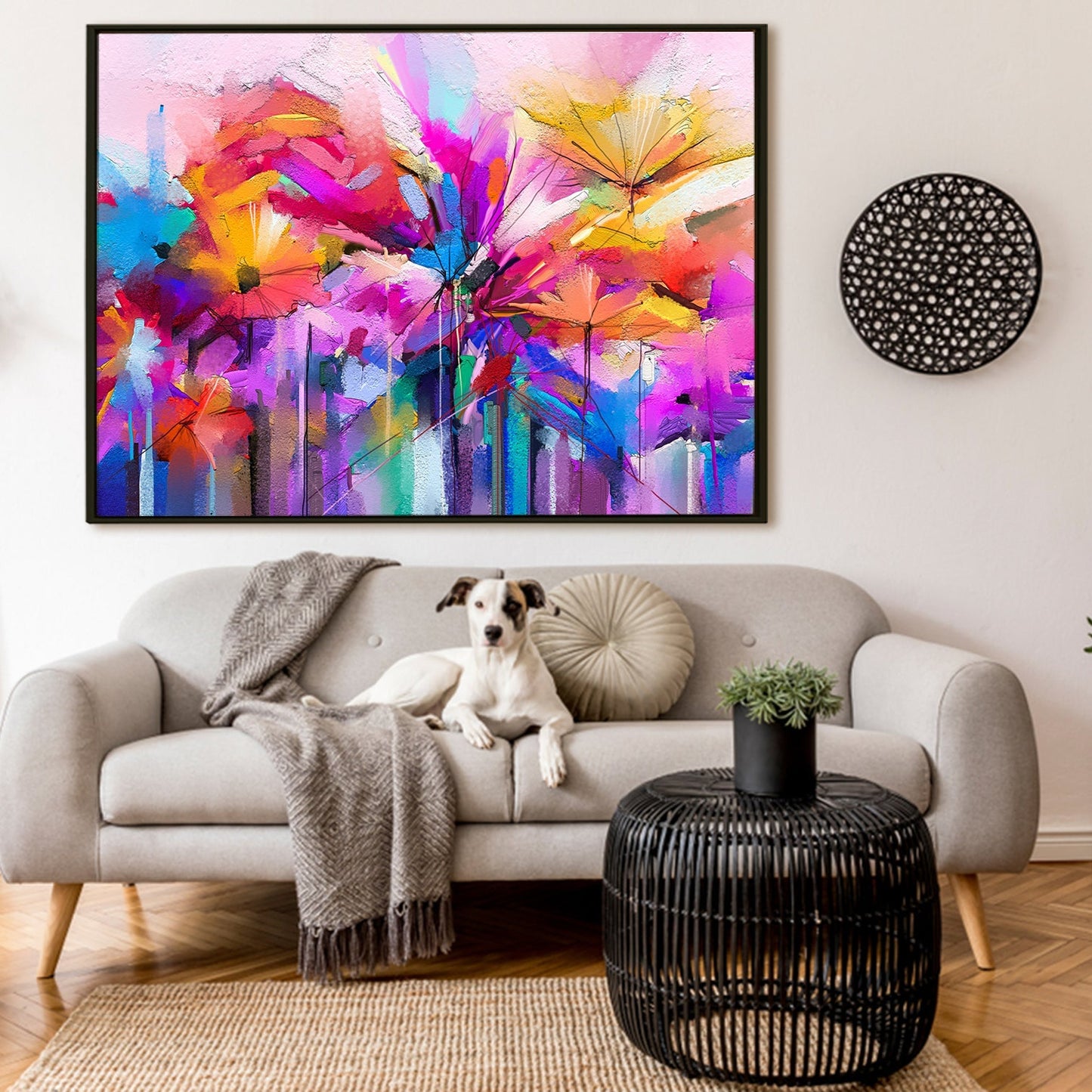 PAPER PLANE DESIGN Canvas Floral Wall Art: A Symphony of Nature's Elegance Large Size Canvas Framed Paintings For Living Room, Office, Home Decor. (FLWA15)