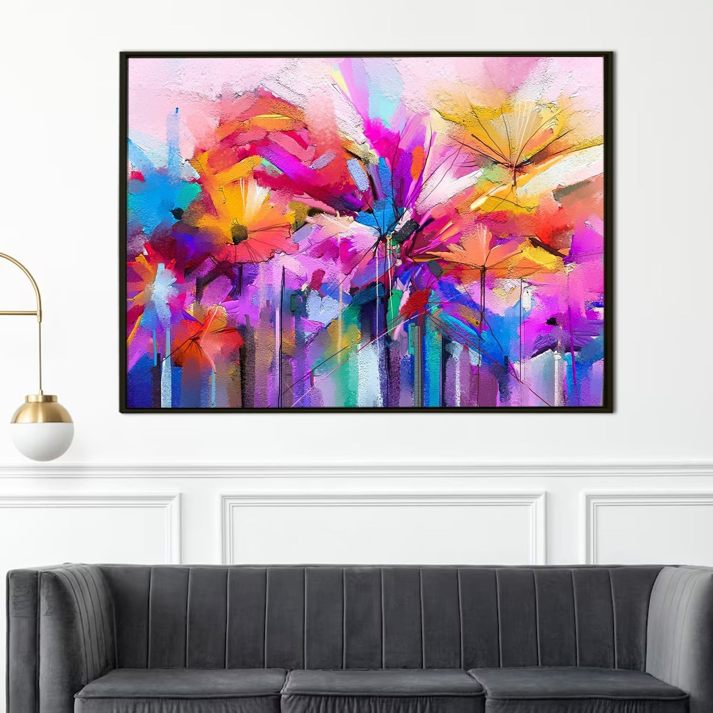 PAPER PLANE DESIGN Canvas Floral Wall Art: A Symphony of Nature's Elegance Large Size Canvas Framed Paintings For Living Room, Office, Home Decor. (FLWA15)