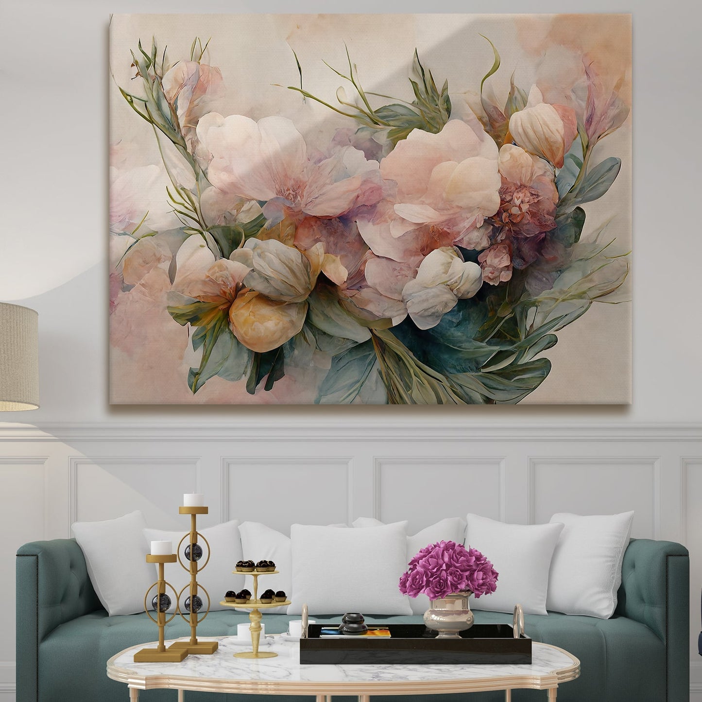 peonies Canvas Wall Art Painting