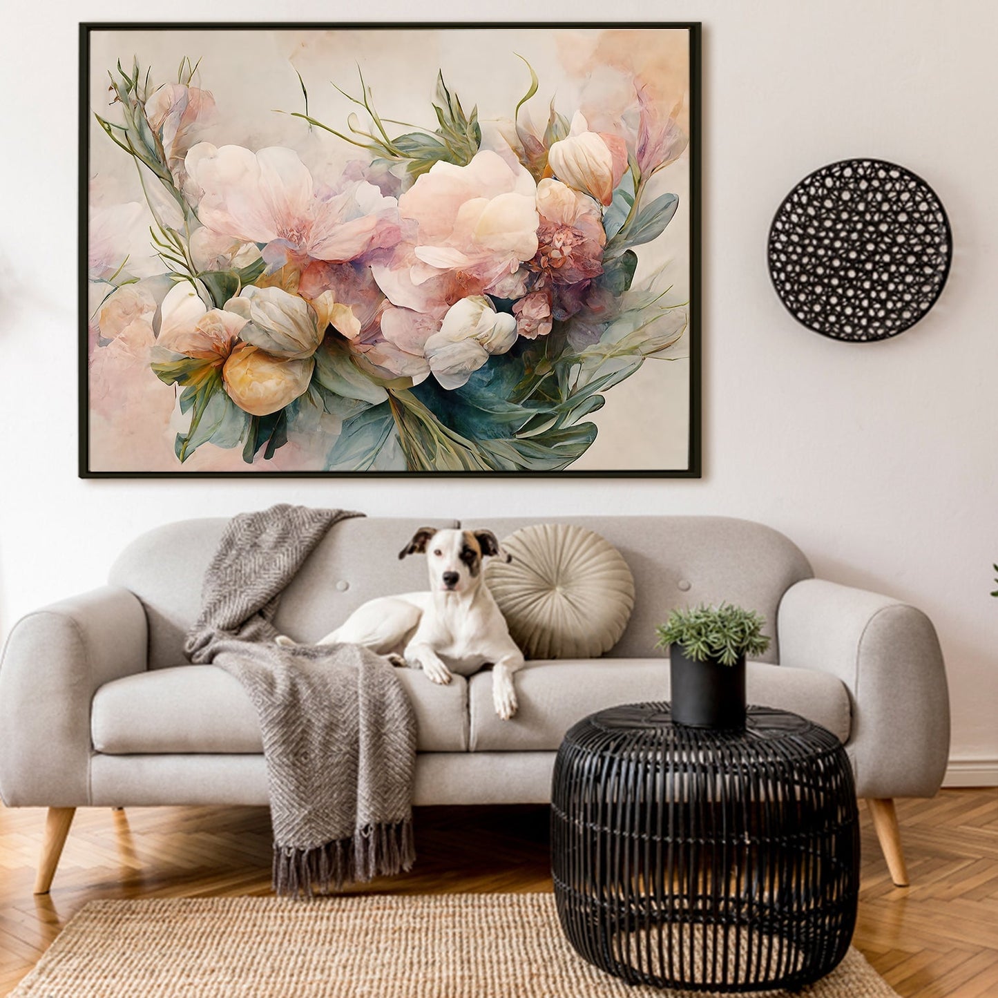 PAPER PLANE DESIGN Canvas Floral Wall Art: A Symphony of Nature's Elegance Large Size Canvas Framed Paintings For Living Room, Office, Home Decor. (FLWA17)