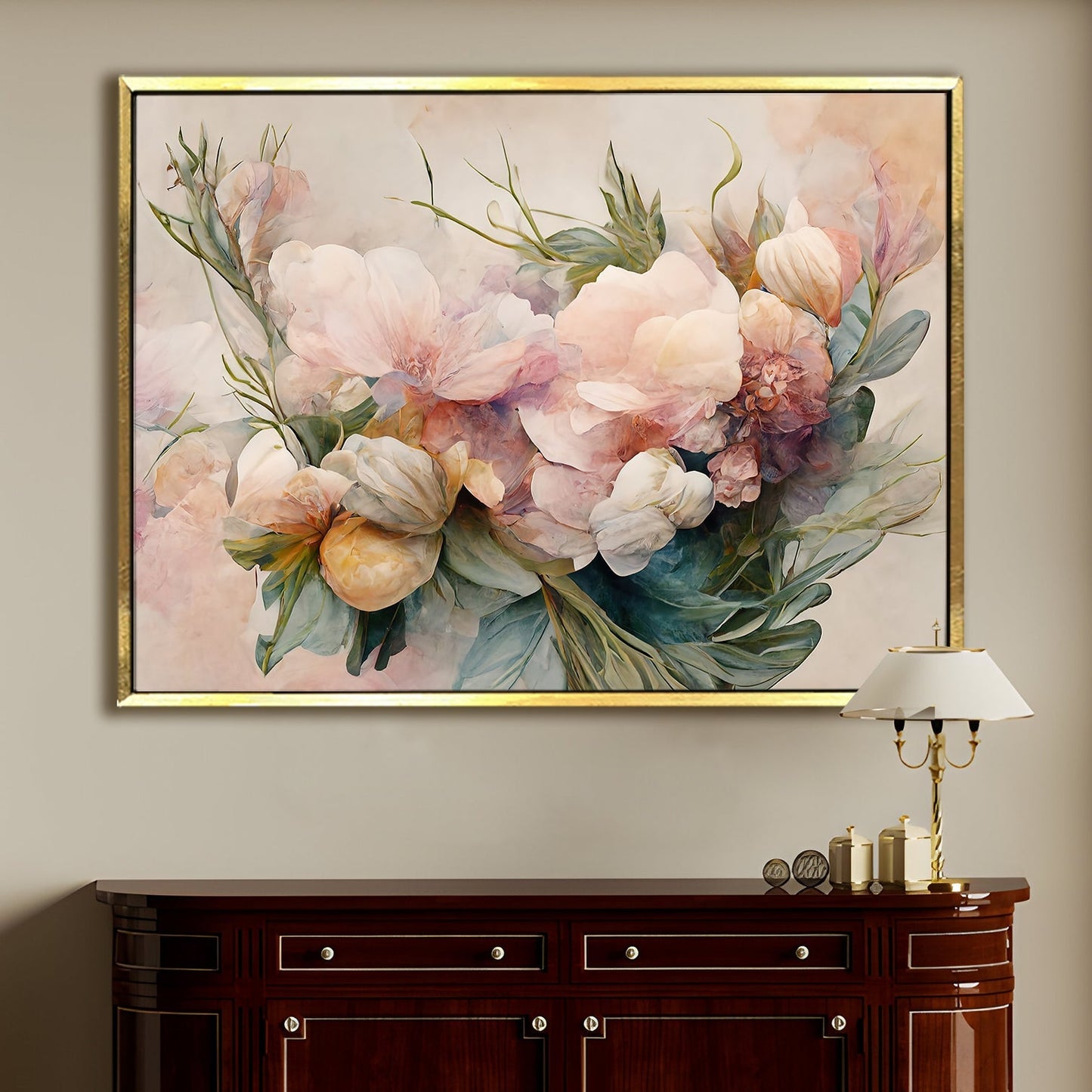 PAPER PLANE DESIGN Canvas Floral Wall Art: A Symphony of Nature's Elegance Large Size Canvas Framed Paintings For Living Room, Office, Home Decor. (FLWA17)