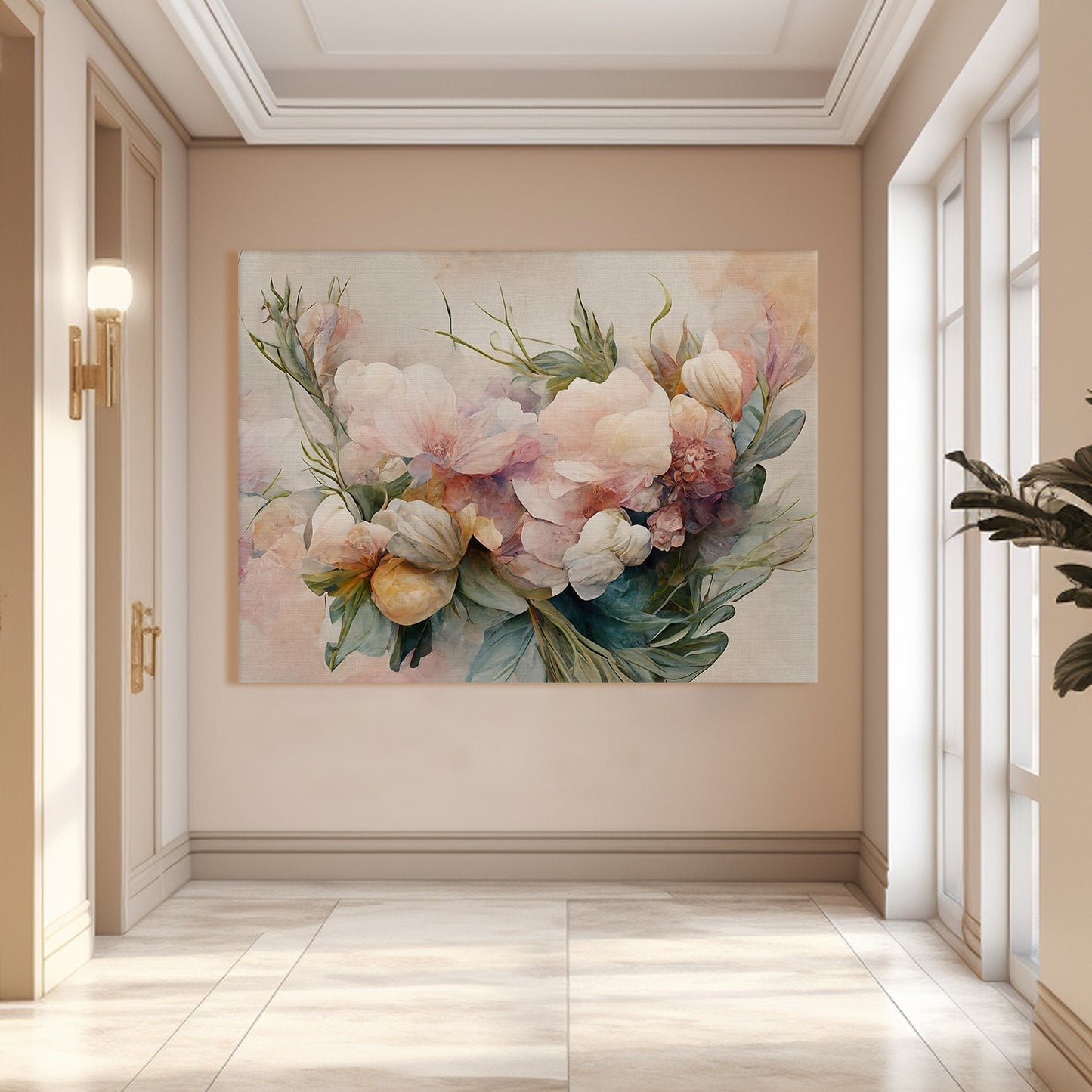 PAPER PLANE DESIGN Canvas Floral Wall Art: A Symphony of Nature's Elegance Large Size Canvas Framed Paintings For Living Room, Office, Home Decor. (FLWA17)