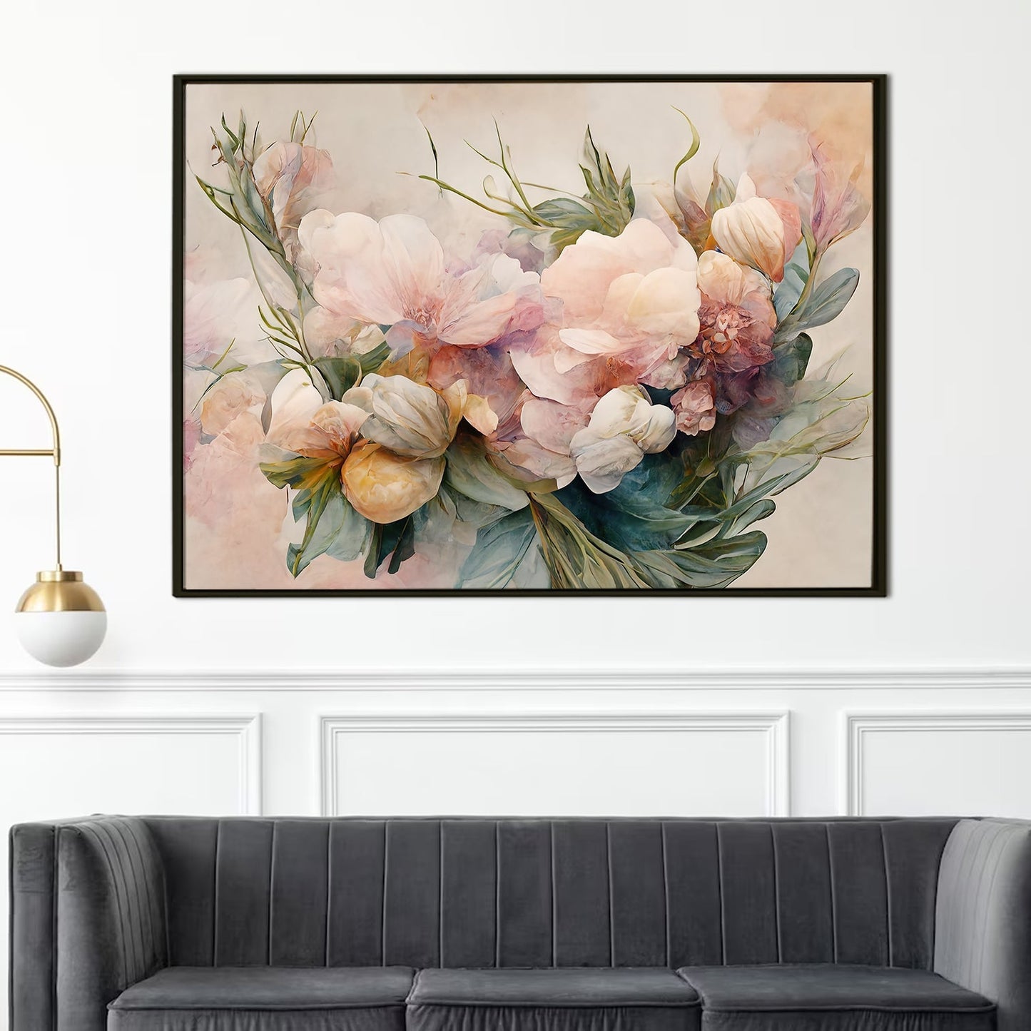 PAPER PLANE DESIGN Canvas Floral Wall Art: A Symphony of Nature's Elegance Large Size Canvas Framed Paintings For Living Room, Office, Home Decor. (FLWA17)