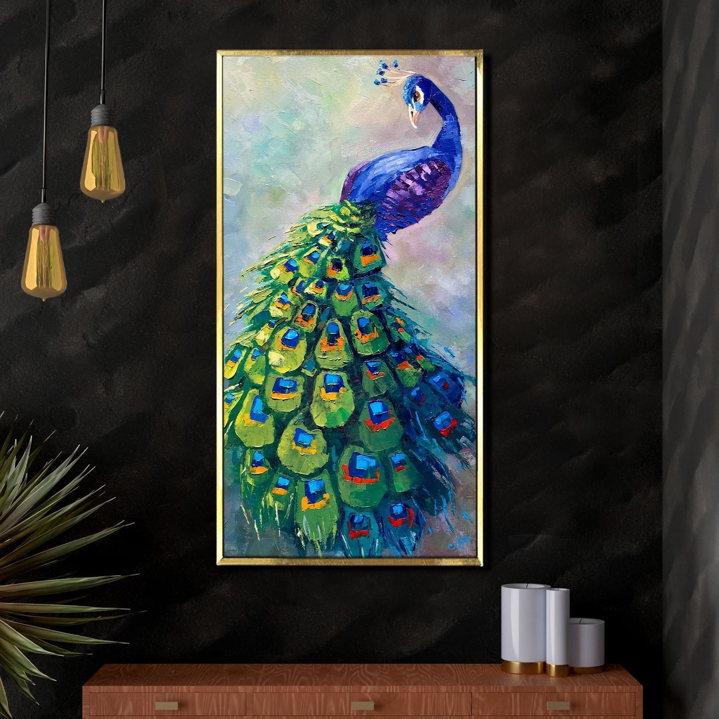 Peacock Vastu Canvas Wall Art Painting