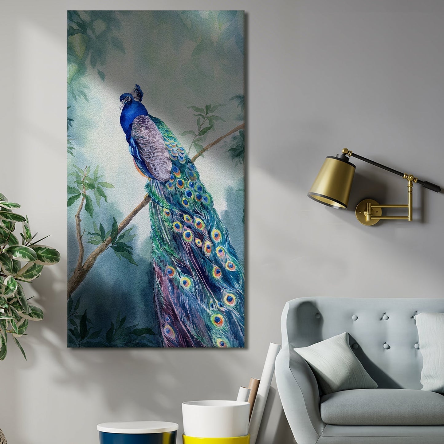 Peacock Vastu Canvas Wall Art Painting