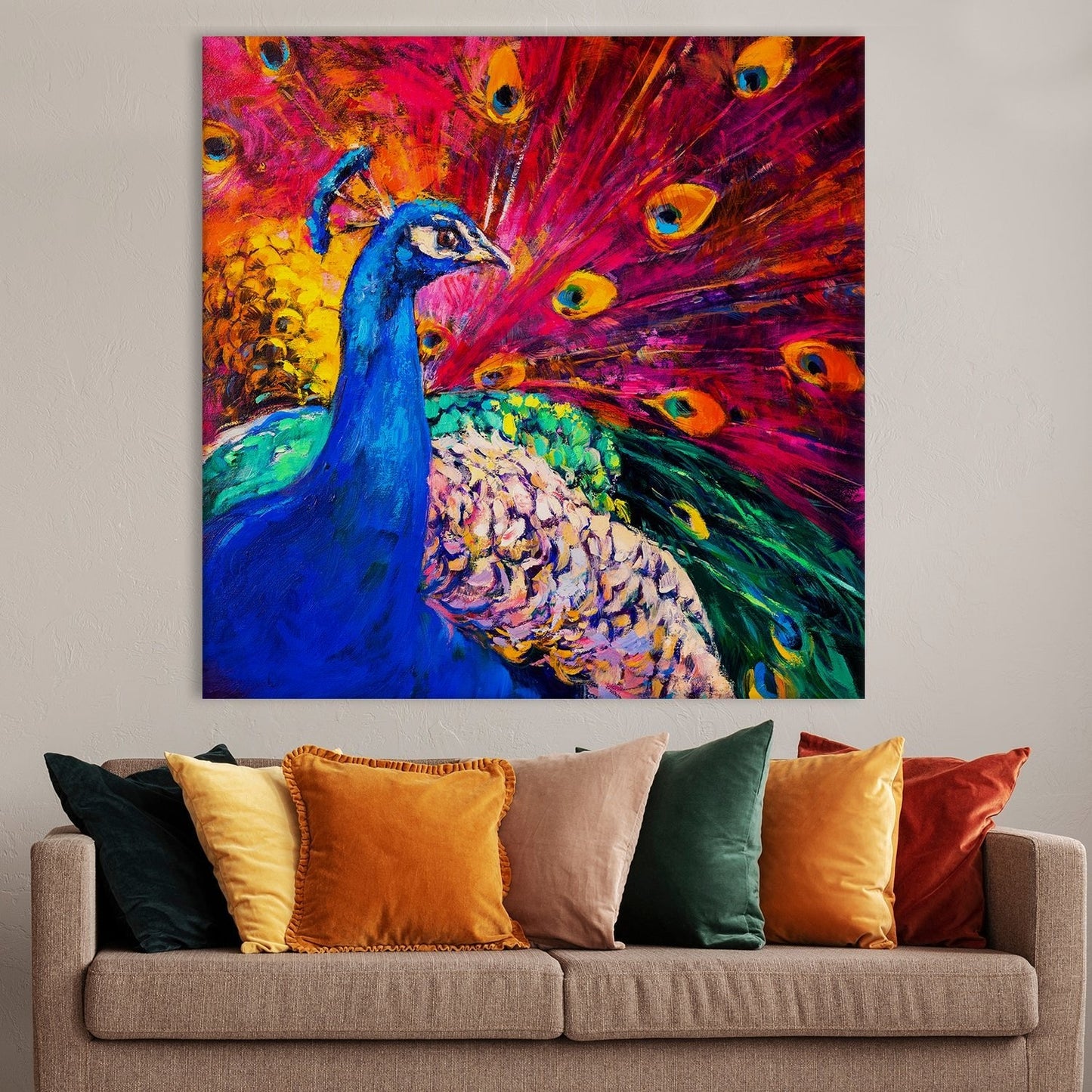 Peacock Vastu Canvas Wall Art Painting