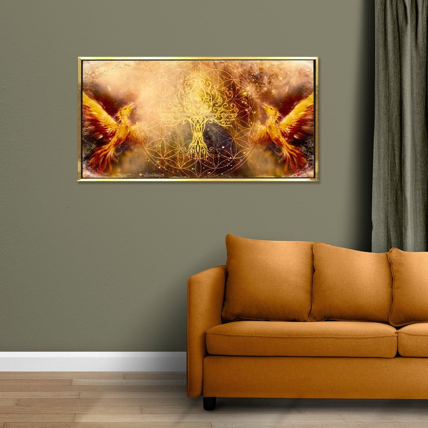 Pair Of Phoenix With Tree Of Life Canvas Wall Art Painting