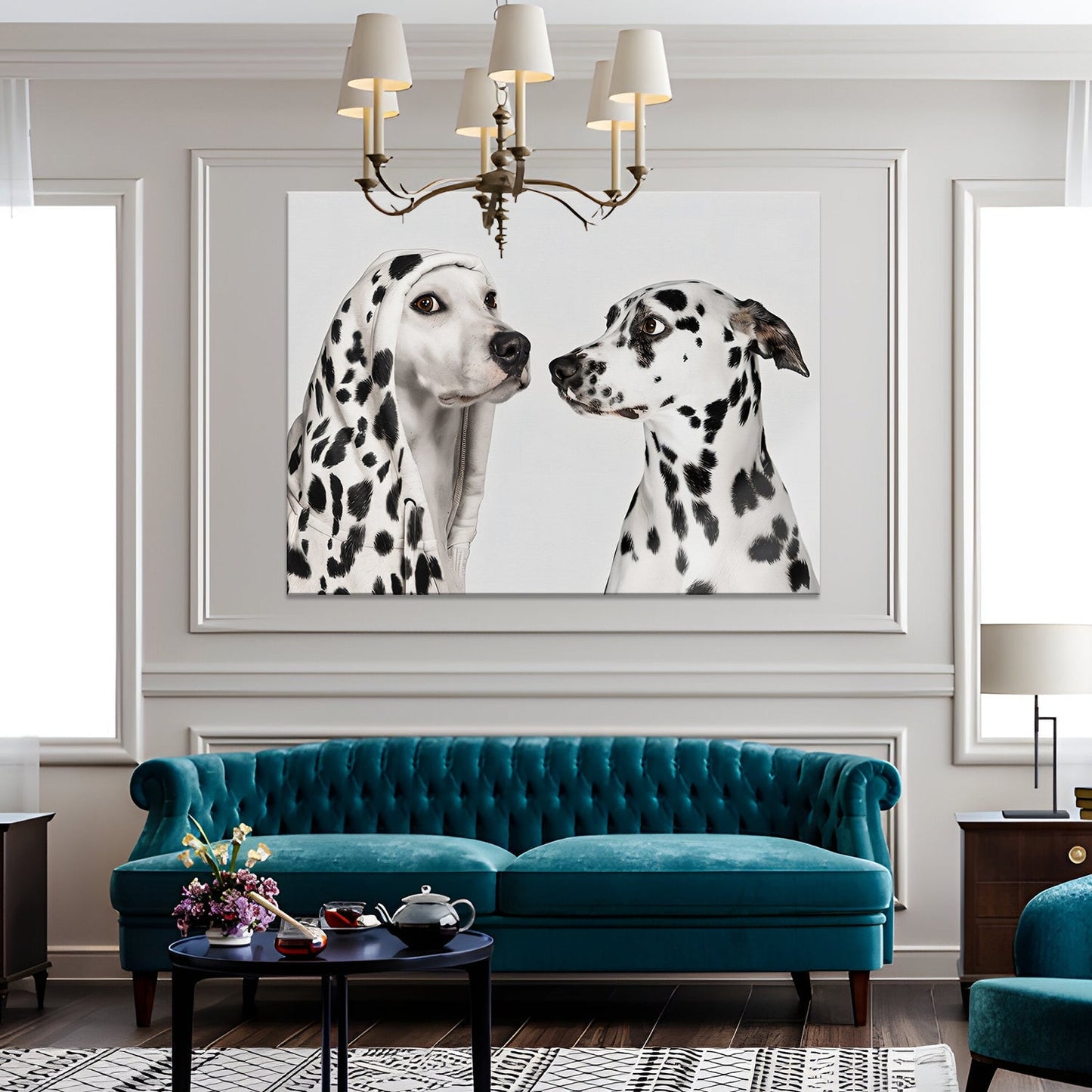 Pooch Love Canvas Wall Art. High Definition Potraits of Animals. (BWWA01)