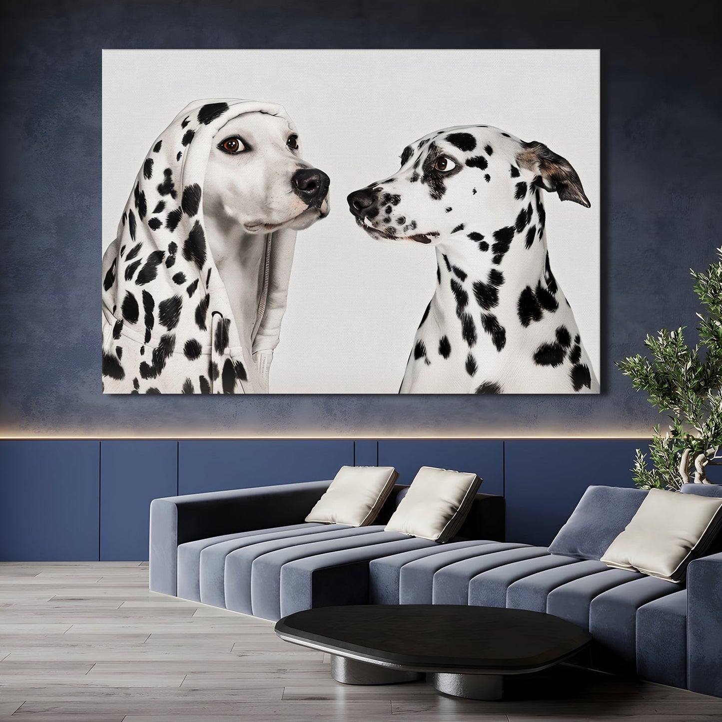 Pooch Love Canvas Wall Art. High Definition Potraits of Animals. (BWWA01)