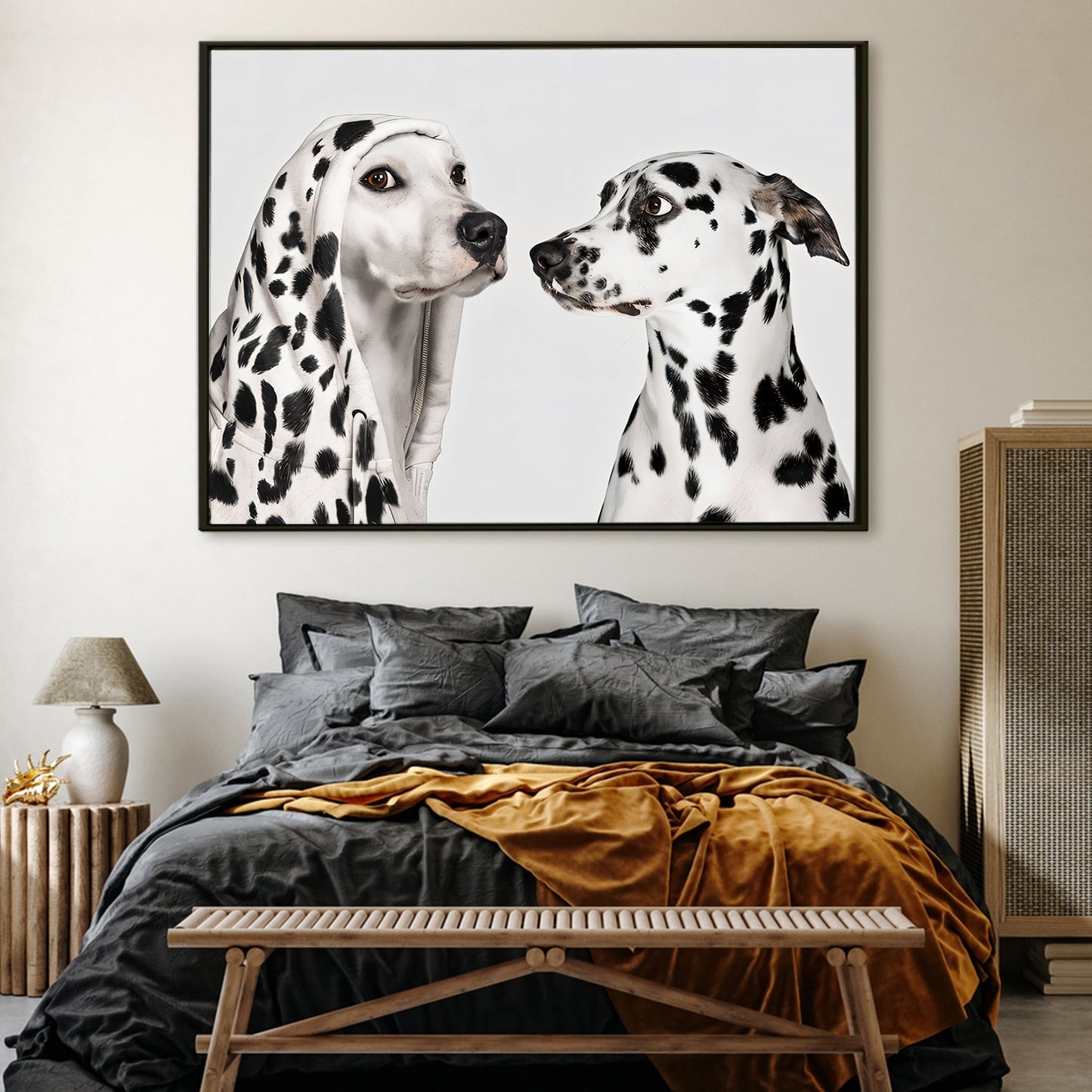 Pooch Love Canvas Wall Art. High Definition Potraits of Animals. (BWWA01)