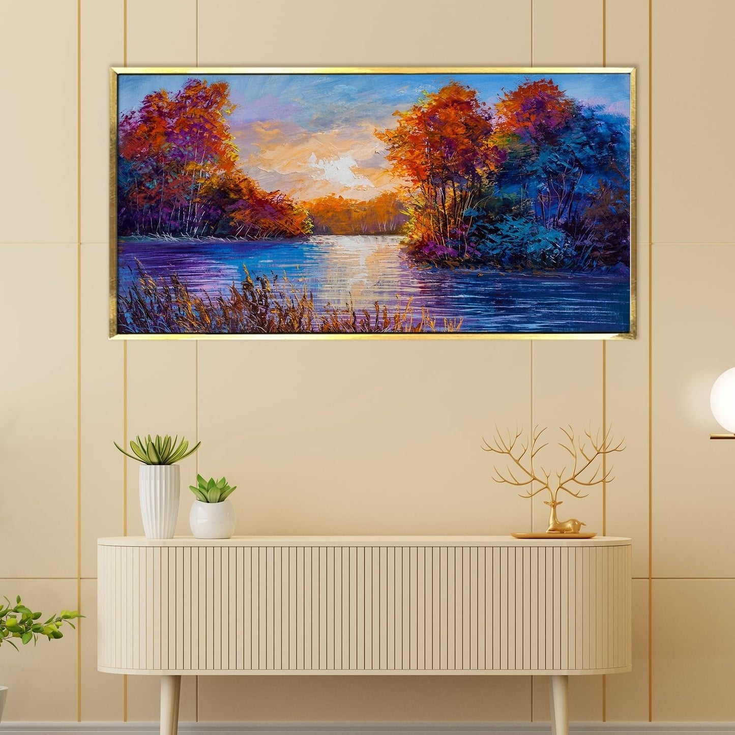 Autumn Morning on the River Canvas
Wall Art Painting