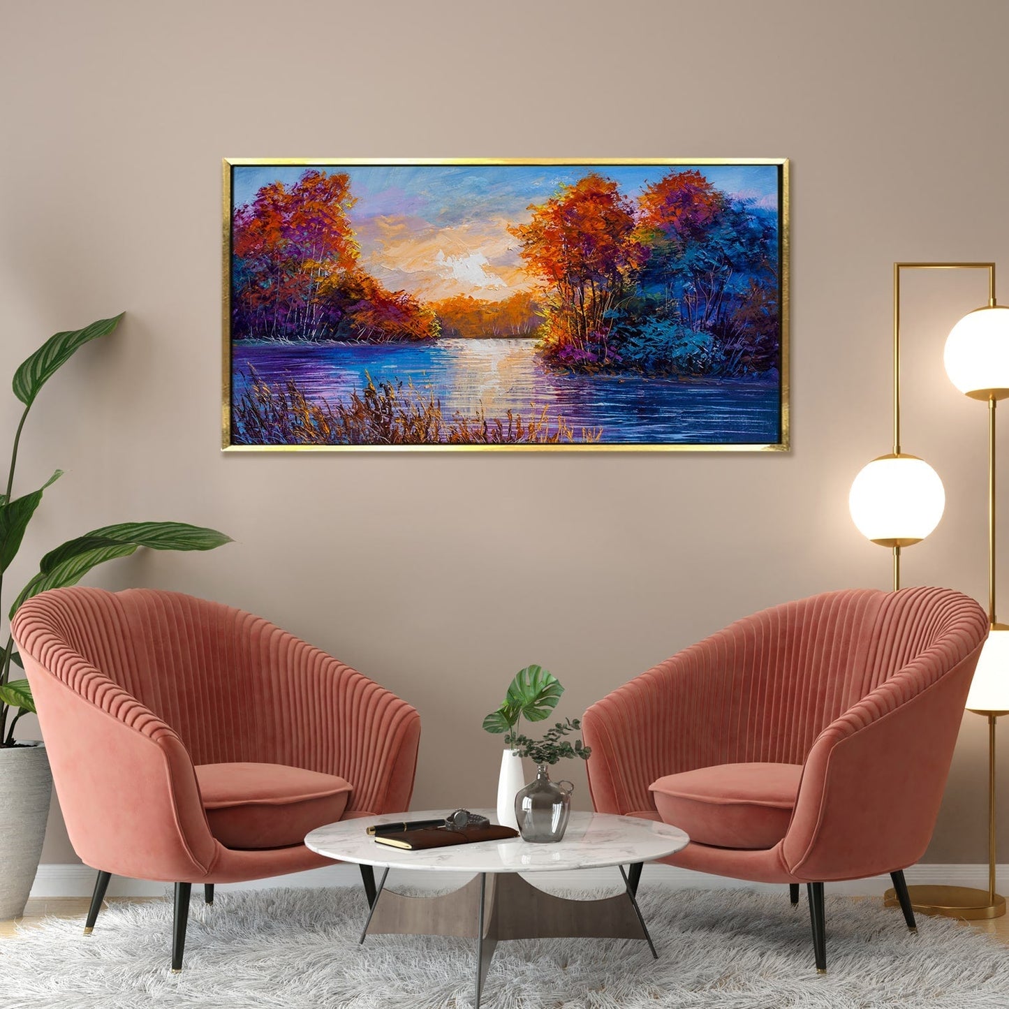 Autumn Morning on the River Canvas
Wall Art Painting