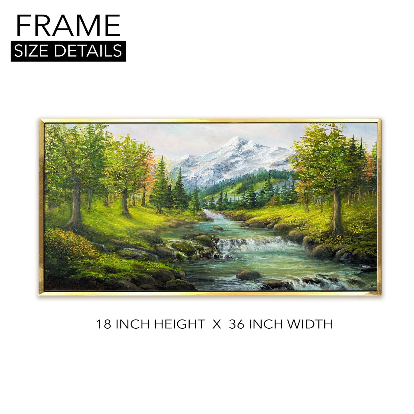 Beautiful Spring River In Mountain III Canvas Wall Art Paintings