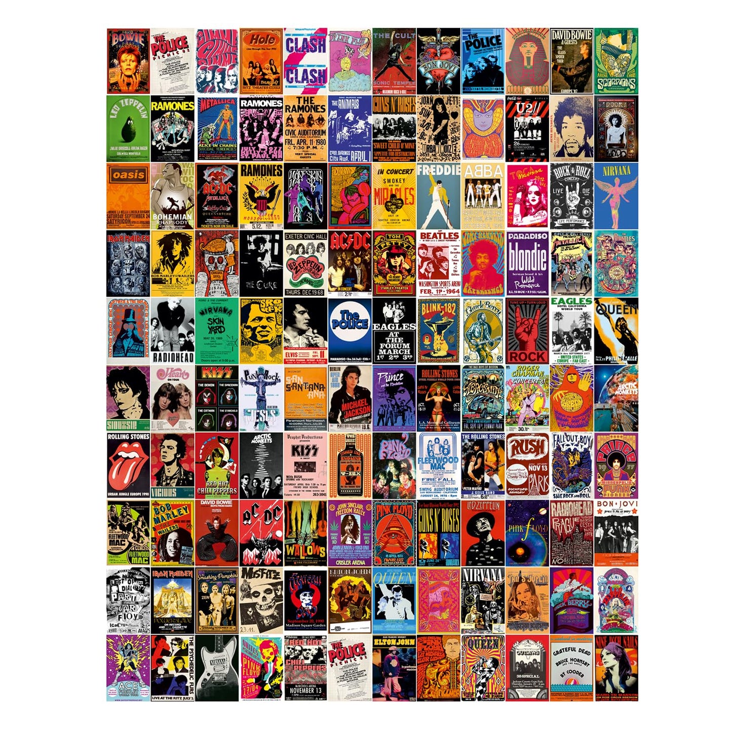 Rock Band Posters Set of 120 Small Wall Poster Set Wall Collage for Home Decoration Office Decor Size 6 in x 4 inch (ROCK BAND)