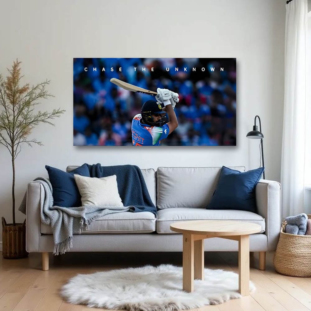 Rohit Sharma Canvas Wall Art For Sports Room
