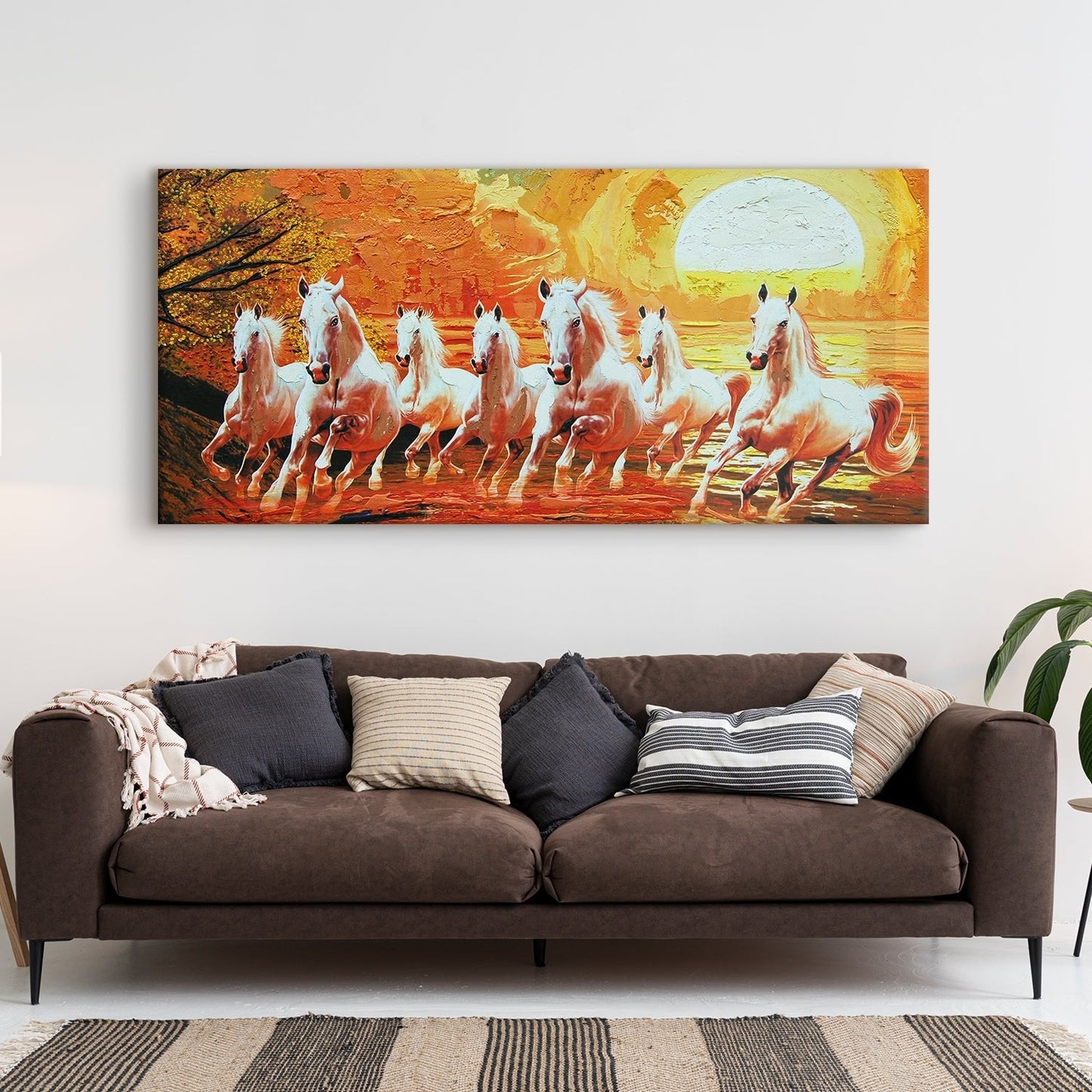 Seven Running Horses Canvas Wall Art Paintings