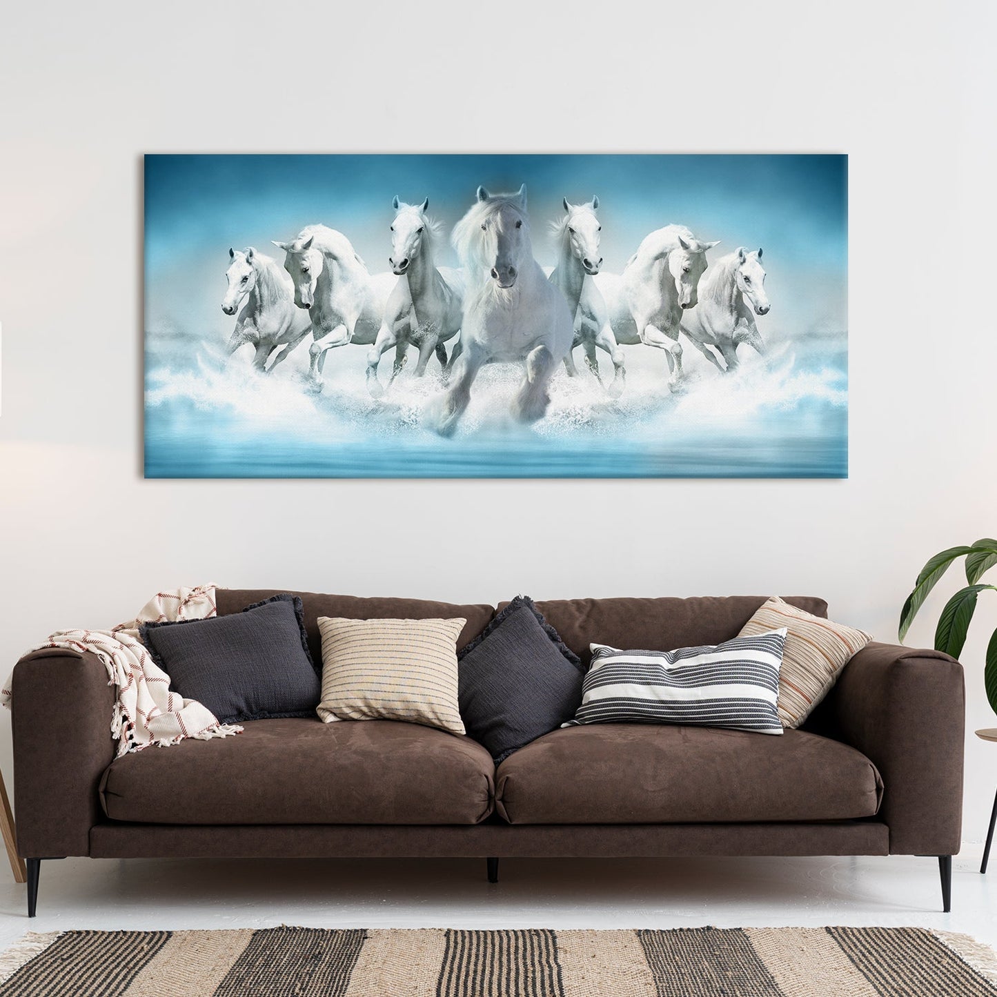 Seven Running Horses Vastu Canvas Wall Art Paintings