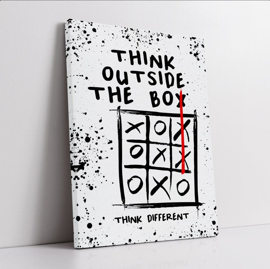 Think Outside The Box Inspirational Canvas Wall Art Painting