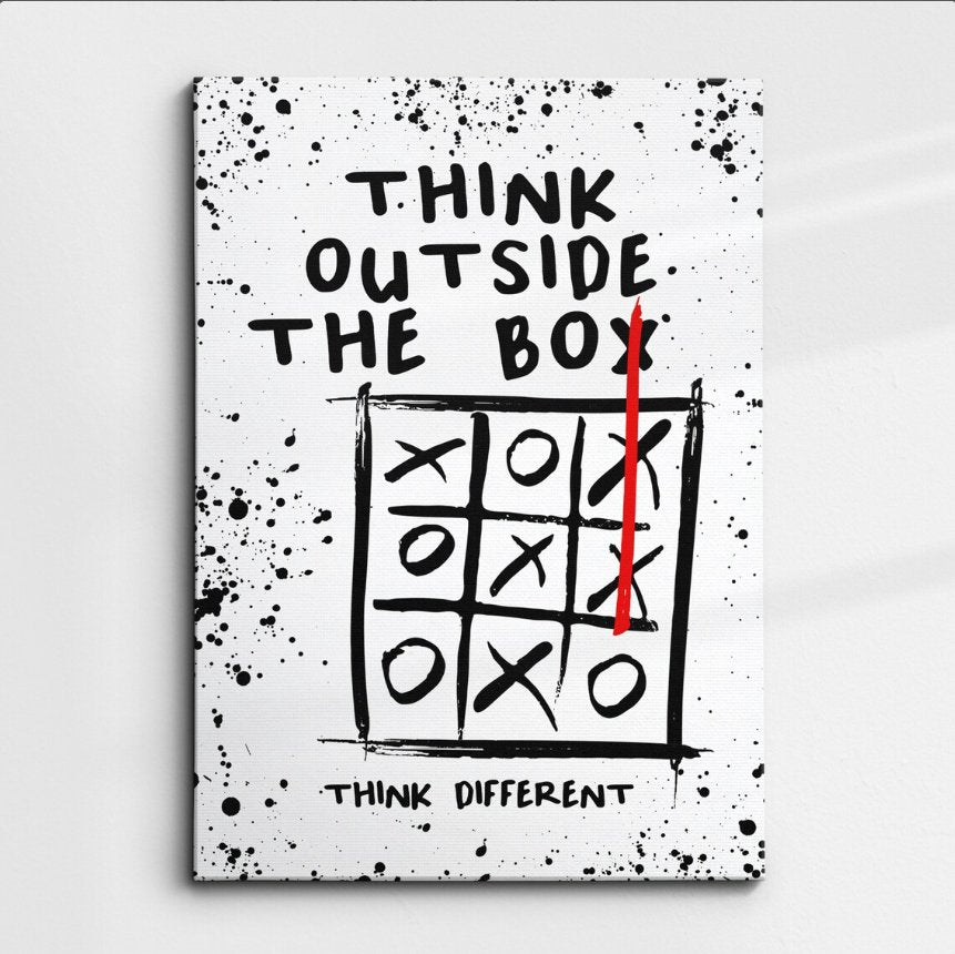 Think Outside The Box Inspirational Canvas Wall Art Painting