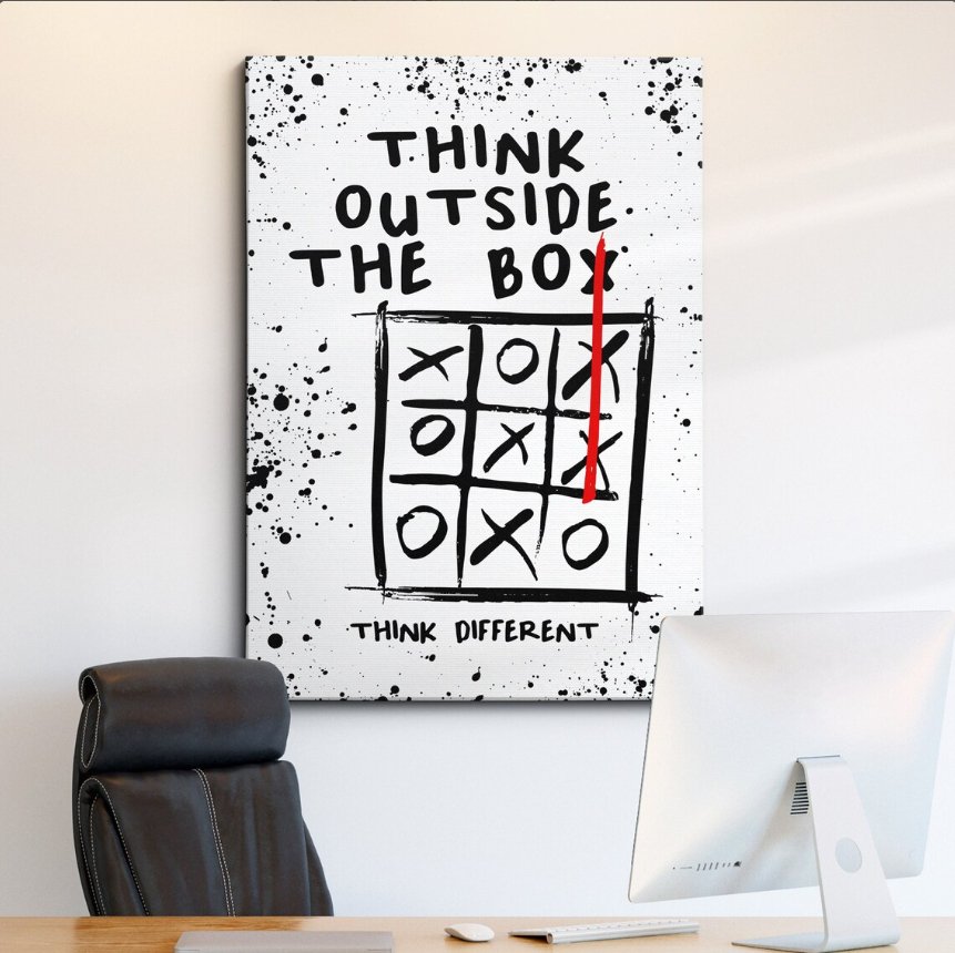 Think Outside The Box Inspirational Canvas Wall Art Painting