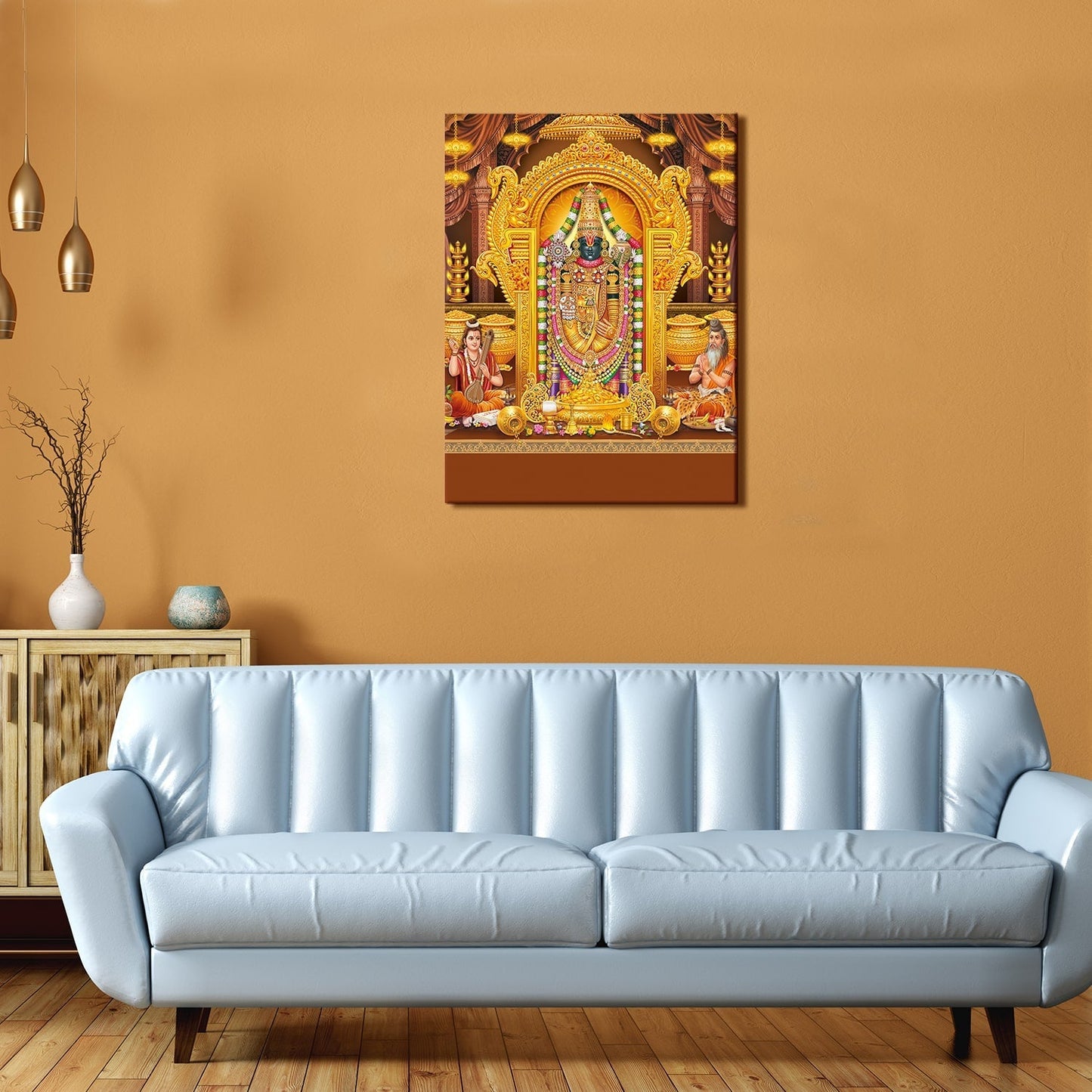 Tirupati Balaji - Lord Venkateswara Canvas Painting frame office and home (24in x 18inch).