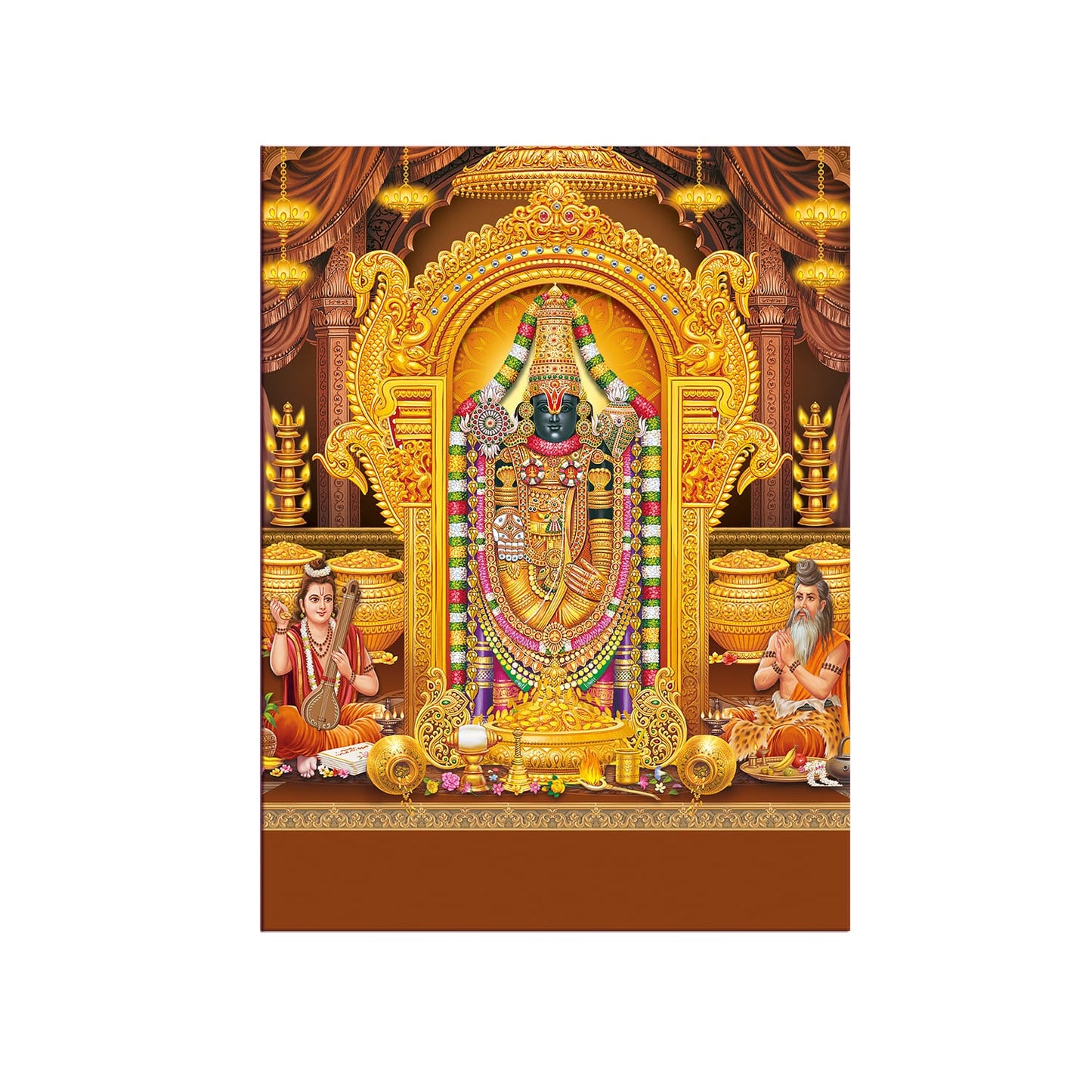 Tirupati Balaji - Lord Venkateswara Canvas Painting frame office and home (24in x 18inch).