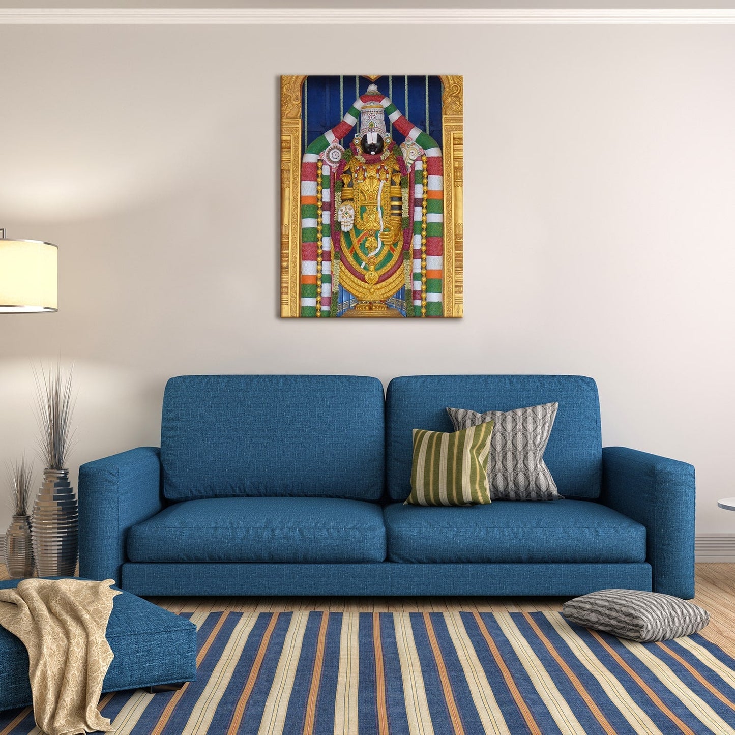 Tirupati Balaji - Lord Venkateswara Swamy Hindu Religious Canvas Painting frame (24in x 18inch).