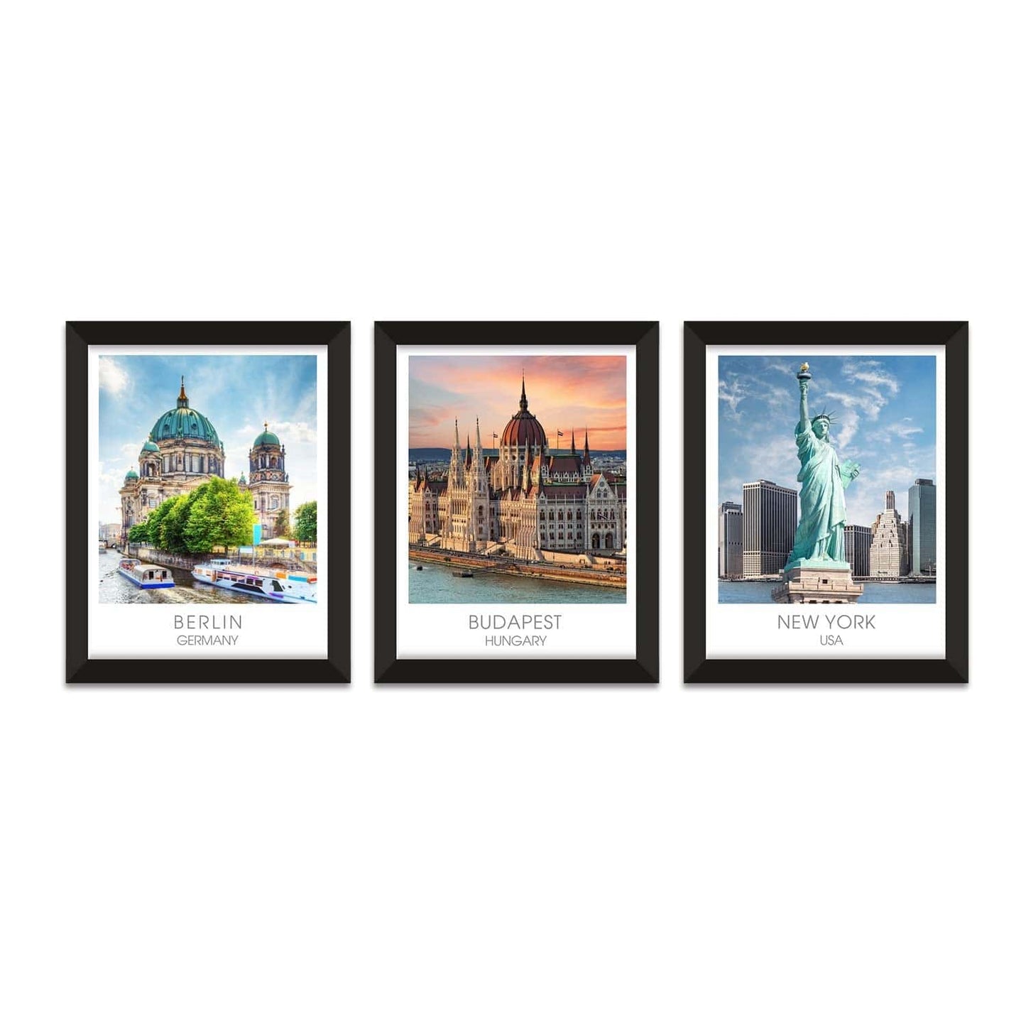 Travel Theme Wall Decor Framed Paintings for Living Room and Office wall Decoration.