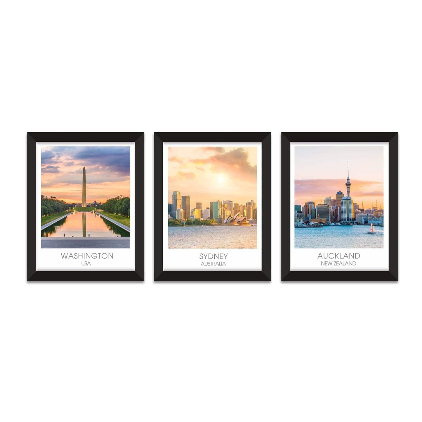 Travel-Themed Framed Paintings for Home & Office Wall Decoration (11x14 inches)