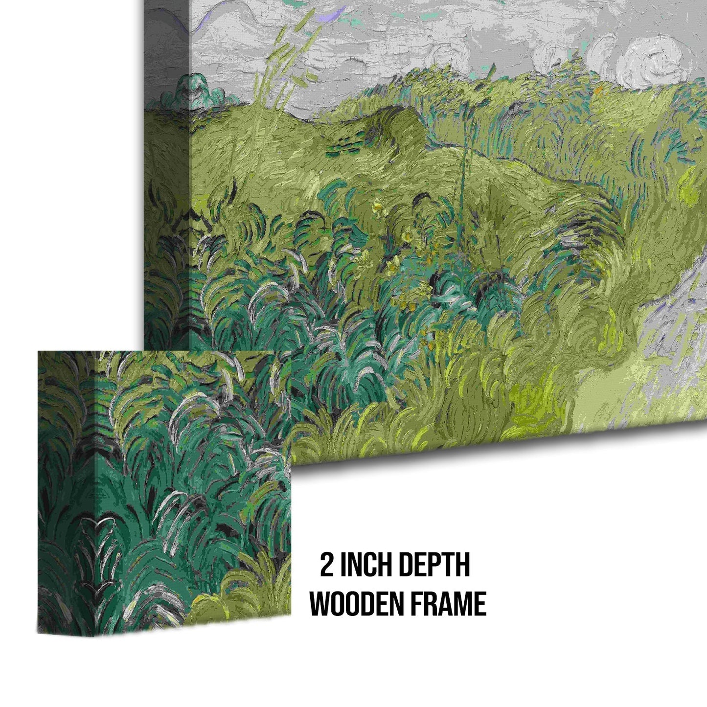 Vincent Van Gogh Canvas Print - Green Wheat Fields - Vintage Wall Art Large Size for Living Room Bedroom Office Home Décor. (VAWA016).