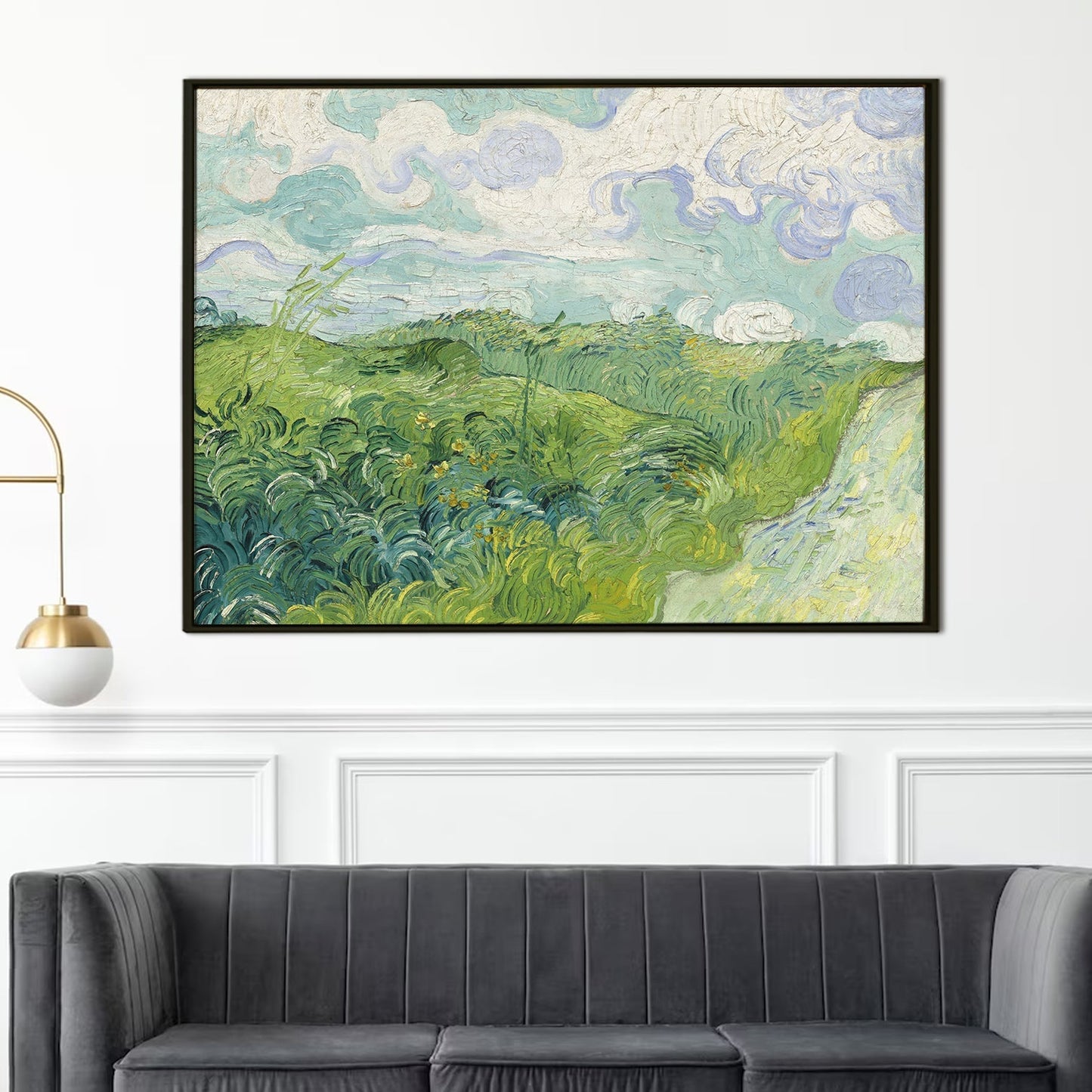 Vincent Van Gogh Canvas Print - Green Wheat Fields - Vintage Wall Art Large Size for Living Room Bedroom Office Home Décor. (VAWA016).