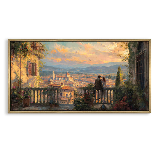 Vintage Florence Balcony Canvas Wall Painting For Living Room
