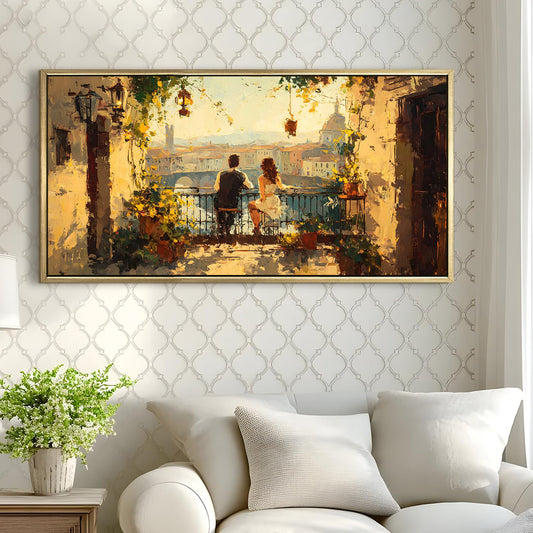 Vintage Florence Balcony Canvas Wall Painting For Hotel Wall Art