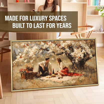 Vintage Couple Picnic Canvas Wall Painting