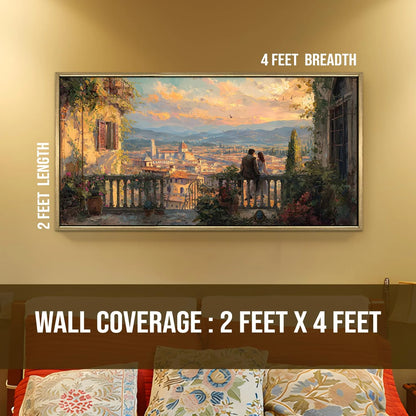 Vintage Florence Balcony Canvas Wall Painting For Living Room