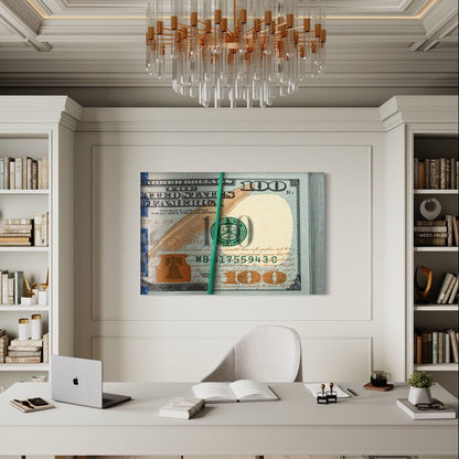 100 Dollar Bill Canvas Wall Art Painting
