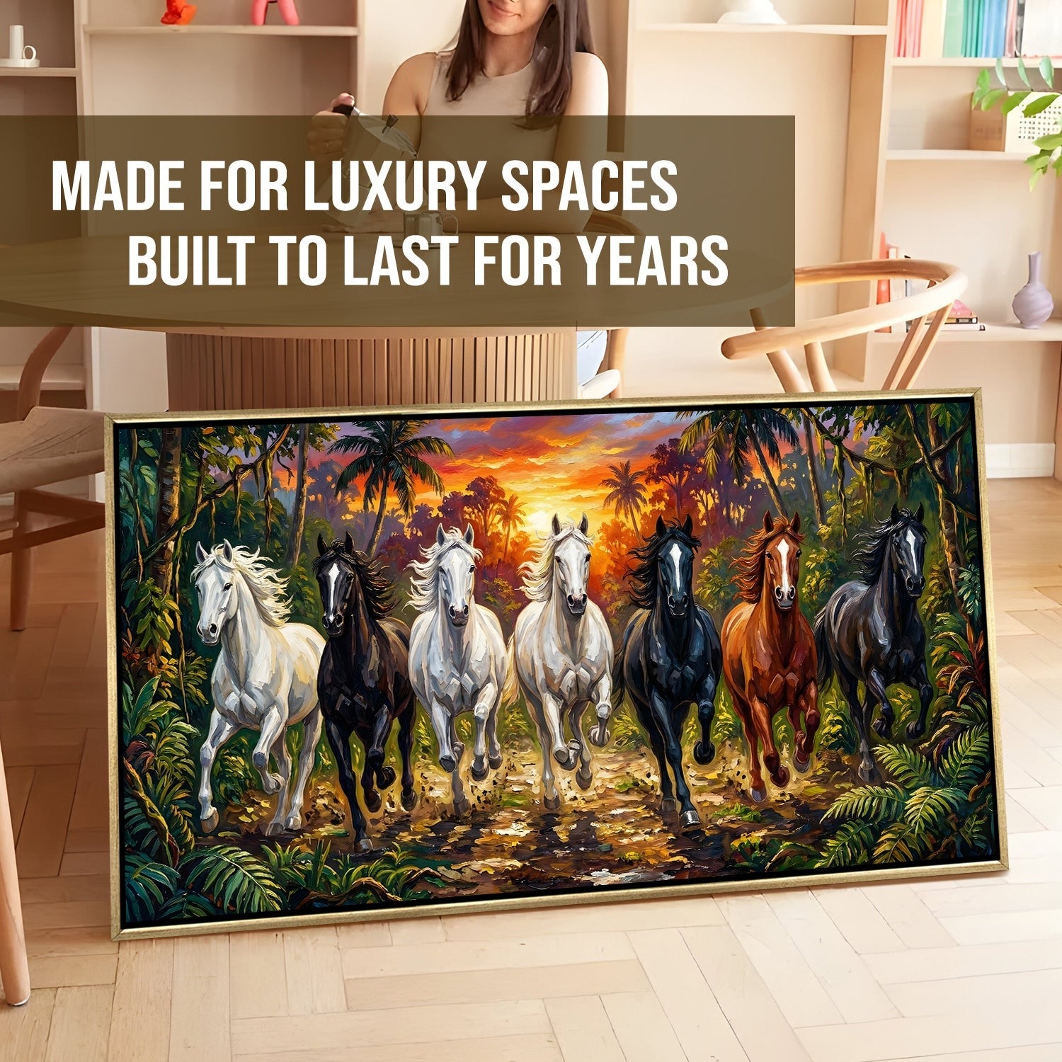Seven Running Horses Wall Painting