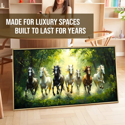 Seven Running Horses Wall Painting for Wealth & Success