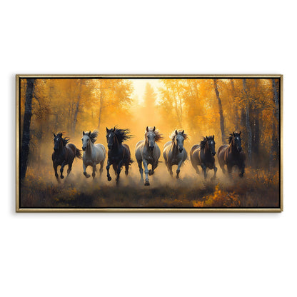 Seven Running Horses Wall Painting for Prosperity & Power