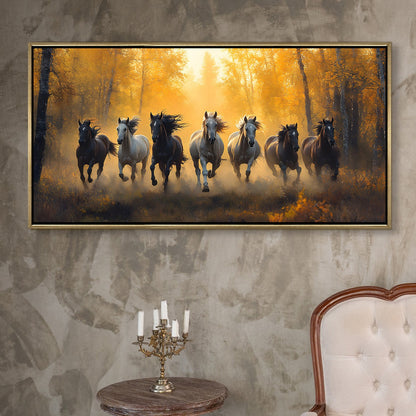Seven Running Horses Wall Painting for Prosperity & Power