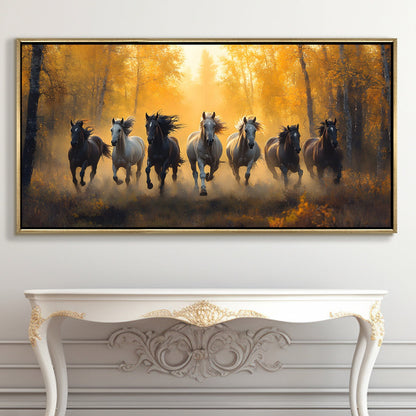 Seven Running Horses Wall Painting for Prosperity & Power