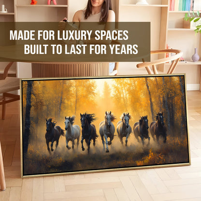 Seven Running Horses Wall Painting for Prosperity & Power